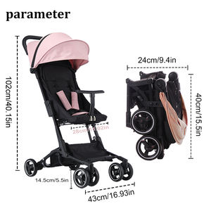 Poussette rose qui dégage une douceur, se plie d'une seule main, conduite stable avec absorption des chocs, rendant la promenade avec votre enfant une promenade douce. - Product Image 6