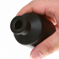 Bouteille diffuseur de parfum en gros 50 ml Bouteille diffuseur de parfum en verre noir mat brillant avec couvercle