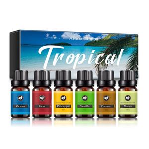 Kanho <span class=keywords><strong>Rhum</strong></span> tropical à la noix de coco, mangue, <span class=keywords><strong>vanille</strong></span>, ananas d'océan, huile essentielle diffusante, coffret cadeau de 6 bouteilles - Product Image 1