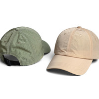 Casquette de baseball en nylon non structuré à 6 panneaux, séchage rapide, imperméable, pour le surf, la course et le sport, avec cordon de serrage réglable