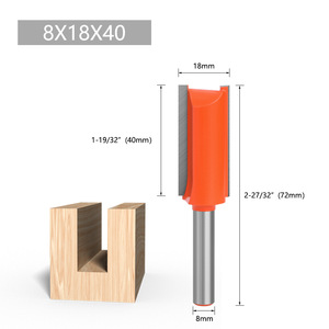 Orange Double-Edge Straight Cutter 8mm Tungsten Carbide Woodworking Router Bit For <b>Engraving</b> <b>Machines</b> - Product Image 2