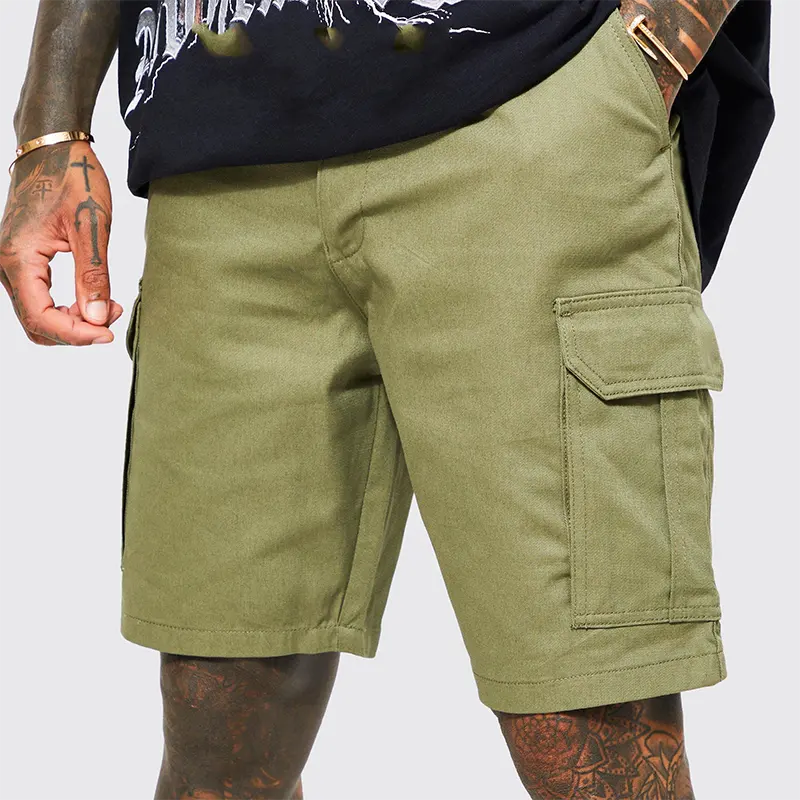 Summer Blank Custom Embroidery Logo Nylon Spandex Mens Cargo Shorts Streetwear Workout Utility Men Cargo Shorts