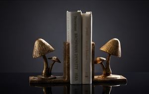 Serre-livres en métal décoratif design champignon, organisateur de bibliothèque rustique pour la maison, le bureau, la bibliothèque, la présentation sur le bureau, la décoration intérieure - Product Image 2