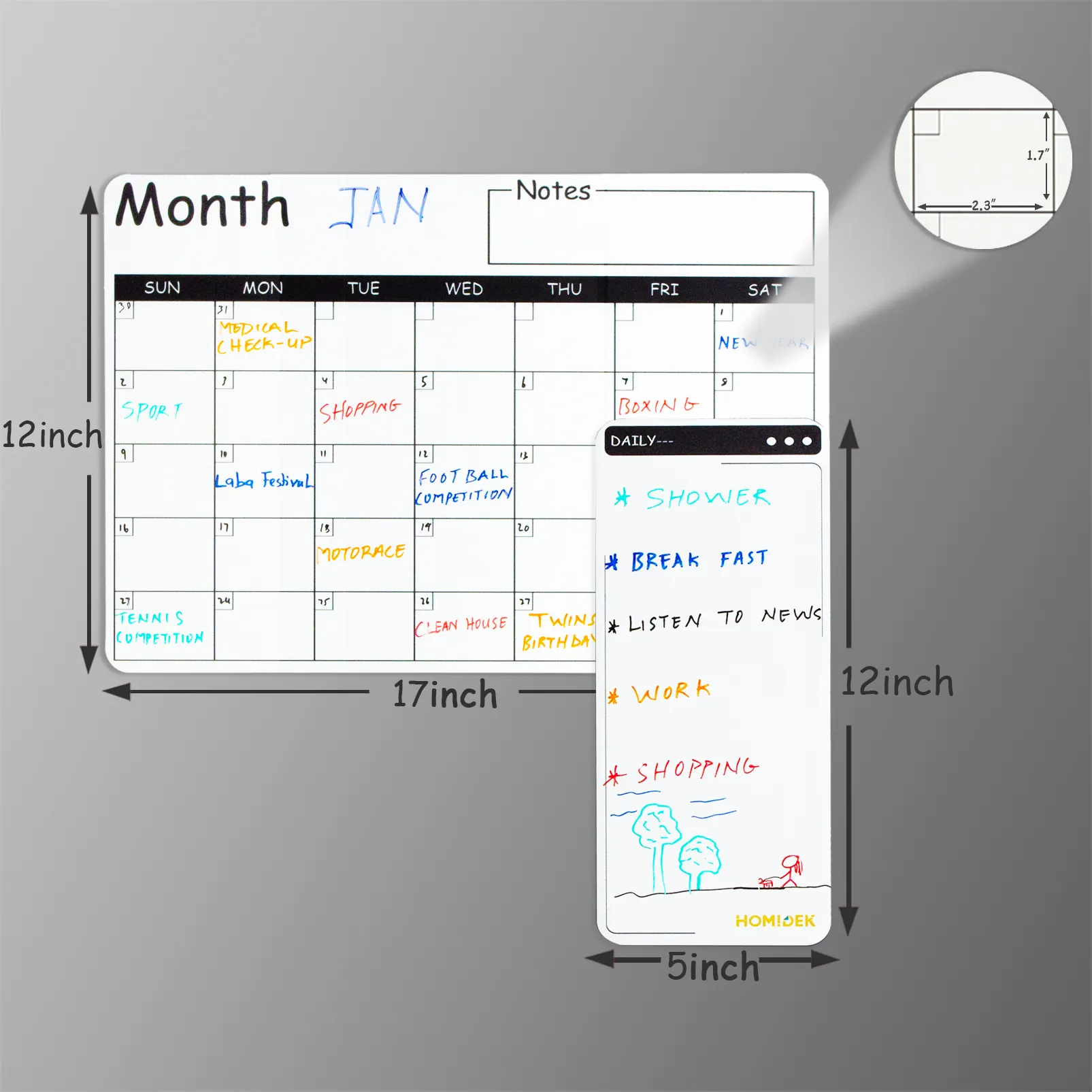 Whiteboard HOMIDEK Wholesale Magnetic White Board Weekly Planner Without Frame Whiteboard For Fridge Meal Planning