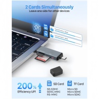 Adaptateur intelligent USB-C CS CSCARD pour cartes TF, prend en charge les cartes SD et TF, multi-en-un, matériau en aluminium durable