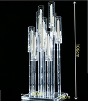 Candelabres en acrylique en gros - Design transparent en vrac pour les lieux de mariage et les organisateurs d'événements