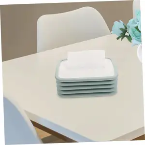 Silicone Folding Tissue Box Rectangular Collapsible Tissue Case Napkin Storage Holder For Bathroom Kitchen Car Office