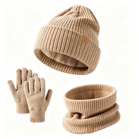 Ensemble écharpe, bonnet et gants d'hiver personnalisables pour enfants, doux et élégant avec personnalisation du logo, fabriqué en tissu acrylique et polyester