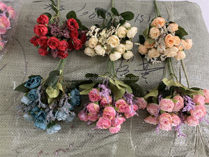 Bouquets de fleurs de roses bouquets décorations de mariage pièce maîtresse Arrangement floral soie artificielle Rose Bouquet décor à la maison - Product Image 3