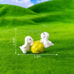 Matériaux ruraux pour bricolage, lapin de ferme mignon, accessoires décoratifs, petites décorations de paysage Weij - Product Image 6