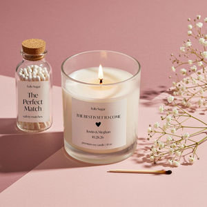 AIKUN Custom Wedding Anniversary Scented <b>Candle</b> Gift Set Including Premium Soy Wax <b>Candle</b> and Safety Match Jar - Product Image 4