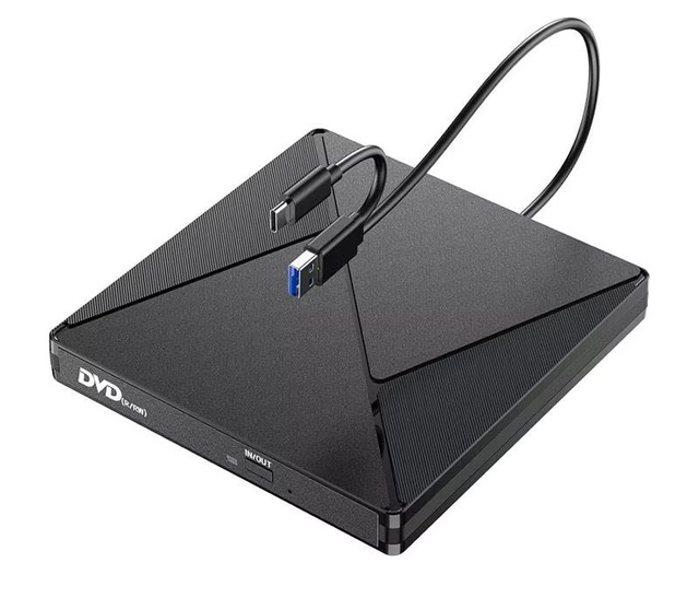 Hot Sale RGB Light USB 3.0 Type C CD/DVD Writer Reader Burner Thin Silent 12.7mm External Optical Drive for Home PC Laptop