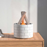 Diffuseur d'arômes ultrasonique en gros avec effet flamme 250 ml, humidificateur d'huiles essentielles à simulation de feu de camp, brume froide, lumière LED, décoration d'intérieur
