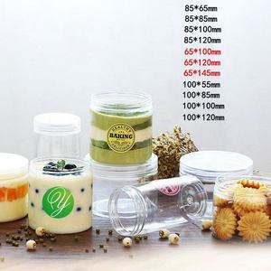 550ml 18oz Wholesale Plastic Food Storage PET Transparent Cookie Packaging Jar With Lids