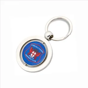 wholesale bespoke football keychain rotating custom metal