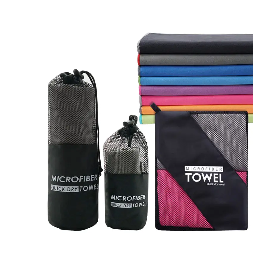 Toalla deportiva de secado rápido, toalla deportiva portátil de microfibra con bolsa de malla para gimnasio