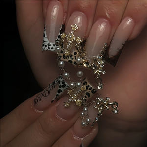 <span class=keywords><strong>Faux</strong></span> ongles 3D carrés à coller en forme de cerise rose, bouts français en ABS, 24 pièces d'ongles artificiels - Product Image 6