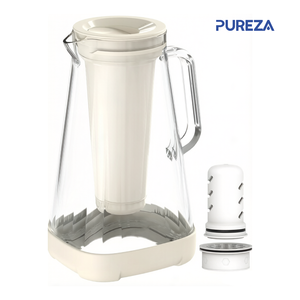 Carafe à <span class=keywords><strong>eau</strong></span> en verre écologique PUREZA avec <span class=keywords><strong>filtre</strong></span> à charbon actif, réduit le goût de chlore et de plomb, qualité alimentaire, sans BPA, 10 tasses - Product Image 1