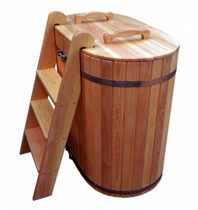 Bañera de madera de inmersión fría para 2 personas, bañera de Spa de primavera ovalada de cedro - Product Image 1