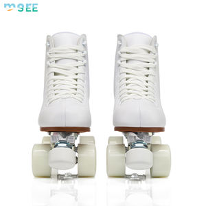 Seemore定制女士女孩高帮豪华皮革衬里溜冰鞋轮滑德比四轮溜冰鞋 - Product Image 4