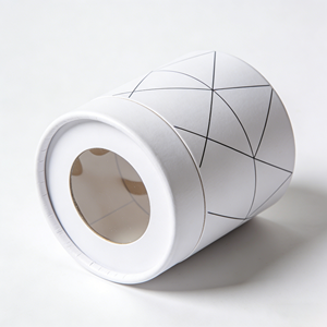 Emballage en tube de papier biodégradable et recyclable, imprimé avec logo personnalisé, fenêtres transparentes pour café, thé et boissons - Product Image 4