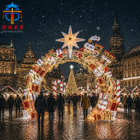 Riesiger Outdoor-Weihnachtsbogen mit Seidenlaternen-Set, Handgefertigte Festliche Feiertagsdekoration für Parks und Einkaufszentren