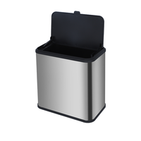 Poubelle de compostage de cuisine en acier inoxydable avec couvercle à charnière, anti-odeurs, pour restes de fruits et légumes, à poser sur comptoir intérieur