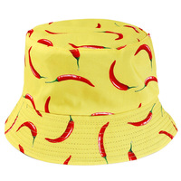 Chapeau de soleil de plage personnalisé DLL309 avec impression chili, chapeau de pêcheur unisexe d'été, chapeau seau en polyester vierge