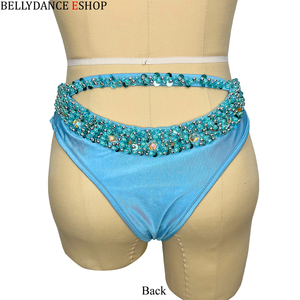 Samba carnevale cintura reggiseno in filo di pancia e collant perline a mano Passista concorso Cabaret Broadway Theater Mardi Gras, veline di Las Vegas - Product Image 6