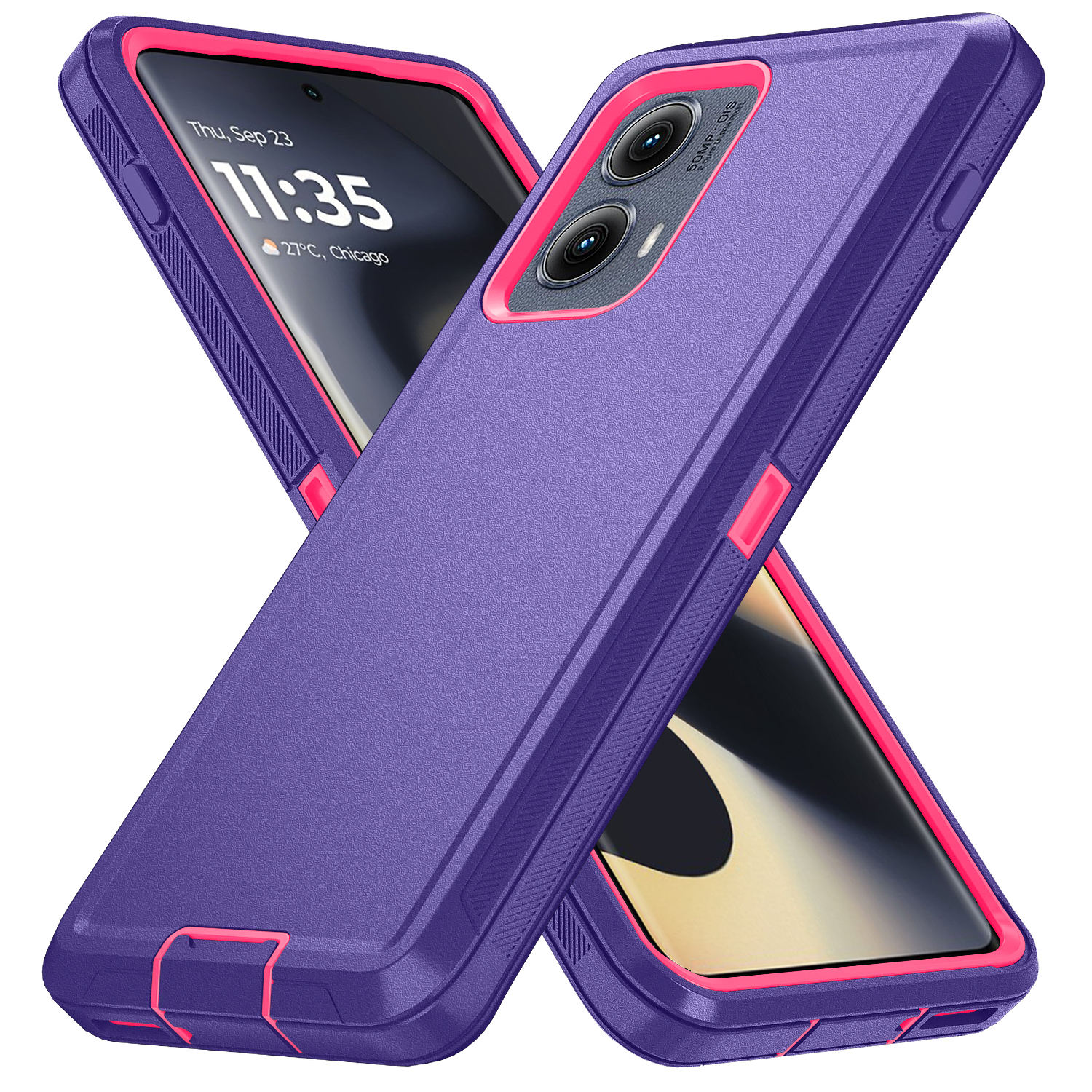 สีม่วงเข้มไม่มีที่หนีบ