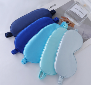 שינה מסכת עיניים עם רצועה אלסטית סרט, קל משקל נוח רך משי סאטן לגברים נשים נסיעה - Product Image 4