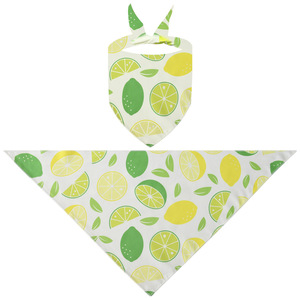 יצרן הסיטונאי דפוס פרי כלב פוליאסטר בנדנה לחיות מחמד לוגו מותאם אישית משולש בנדנה - Product Image 4