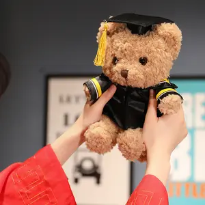 Ustom School-oso de peluche de 23cm, muñeco de peluche para graduación