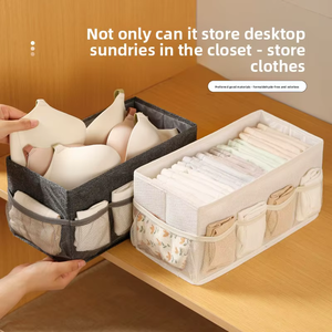 Organisateur de rangement pour la maison MIXWARES avec séparateurs - Boîte à tiroirs multifonctionnelle pour sous-vêtements, chaussettes, cosmétiques, bijoux et placard - Product Image 2