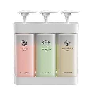 Dispensador de Jabón y Champú Triple ABS Ecológico para Montar <span class=keywords><strong>en</strong></span> la Pared con Botella Recargable para Hoteles - Product Image 6