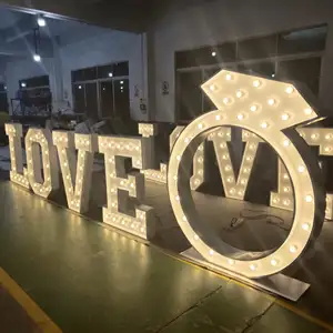 New Electronic Signs Party Decoration Led Light Up Letter RGB 4ft 5ft Big Marquee Letter For Event Wedding Supplies