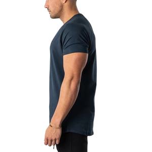 เสื้อยืดกีฬาซับเหงื่อและดูดซับความชื้น ทรงเข้ารูป ออกกำลังกายได้อย่างอิสระ เสื้อโชว์กล้ามเนื้อ ชายเสื้อโค้ง สำหรับผู้ชาย - Product Image 2