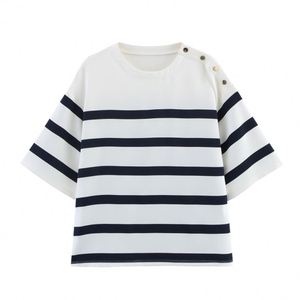 Women's Spring Autumn <b>Summer</b> Tshirt Round-Neck Knitted Polyester Streetwear <b>Cardigan</b> Top - Product Image 1