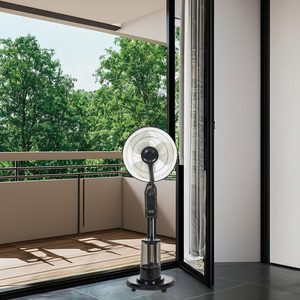Ventilateur sur pied à brumisation d'eau de 18 pouces, moteur à fil d'aluminium, faible bruit, 3 pales en plastique, pour usage extérieur, domestique, hôtelier, garage, voiture, refroidissement par eau - Product Image 6