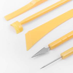 Keep Smiling - Juego de Herramientas para Esculpir Arcilla para Niños, Herramientas de Escultura con Mango de Plástico Amarillo para Arcilla Blanda y Cerámica - Product Image 1