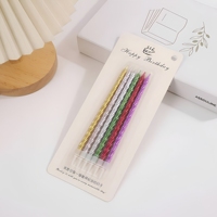 Velas de Cumpleaños en Espiral Metálicas Color Cebada, 6 Piezas, Elegantes Adornos para Pastel con Diseño de Espiral para Cumpleaños, Bodas, Año Nuevo, Decoración del Hogar