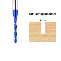 Fraise à queue sphérique pour PCB, en carbure de tungstène CNC, revêtement Nano Bleu, 2 dents, 1 pouce, micro-fraisage latéral
