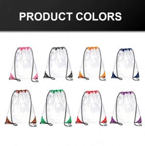 Custom Logo Drawstring Storage Outdoor Transparent PVC Bag Canvas Customized Custom Sports Drawstring Backpack Bag Outdoor <b>Gifts</b> - Product Image 2