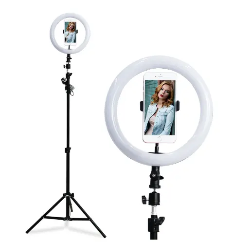 10 inch LED Ring Light with 2M Tripod Stand Cell Phone Holder for Live Stream Makeup YouTube Video Dimmable Beauty Ringlight