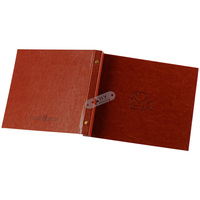 Porte-documents en cuir personnalisé avec logo, reliure à vis, durable, format paysage - Classeur de présentation