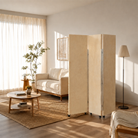 Paravent pliant mobile en contreplaqué marin, cloison roulante personnalisée pour la séparation d'espaces (maison, studio, boutique)