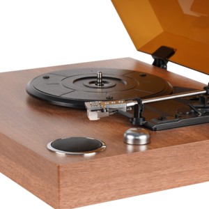 Tocadiscos de Madera Retro Vintage de 3 Velocidades, Reproductor de Vinilo <span class=keywords><strong>Hi</strong></span>-<span class=keywords><strong>Fi</strong></span> con Altavoces Integrados para Regalos - Product Image 6