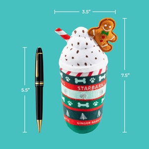 Nouveau jouet en peluche pour chien de haute qualité, couineur, en forme de coup de glace de Noël et de flocon de neige de Noël - Product Image 4