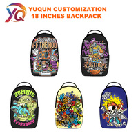 Sacs à dos à motif de personnage de graffiti de rue, sacs d'école avec poche pour ordinateur portable pour hommes et femmes, sac à dos pour lycéens