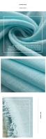 Écharpe pour femme à texture froissée 100*190cm, 80% polyester 20% viscose, respirante, à franges, couleur unie, hijab, long châle pour le quotidien et les voyages